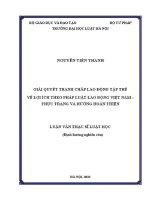 Luận văn thạc sĩ Luật học: Giải quyết tranh chấp lao động tập thể về lợi ích theo pháp luật lao động Việt Nam - Thực trạng và giải pháp