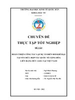 Chuyên đề thực tập tốt nghiệp: Hoàn thiện công tác lập dự án biến đổi khí hậu tại tổ chức hợp tác quốc tế cộng hòa liên bang đức (GIZ) tại Việt Nam