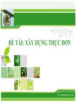 Tiểu Luận - Quản Trị Kinh Doanh Nhà Hàng - Đề Tài - Xây Dựng Thực Đơn - Nhà Hàng Đũa Tre