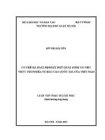 Luận văn thạc sĩ Luật học: Cơ chế rà soát định kỳ phổ quát (UPR) và việc thực thi nghĩa vụ báo cáo quốc gia của Việt Nam