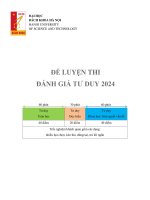 Đề luyện thi đánh giá tư duy 2024 đại học bách khoa hà nội