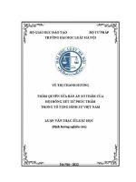 Luận văn thạc sĩ Luật học: Thẩm quyền sửa bản án sơ thẩm của Hội đồng xét xử phúc thẩm trong tố tụng hình sự Việt Nam