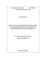 Luận văn thạc sĩ Luật học: Quyền con người về môi trường và trách nhiệm của doanh nghiệp trong bảo đảm quyền con người về môi trường ở Việt Nam hiện nay