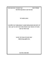 Luận văn thạc sĩ Luật học: Nguyên tắc Thẩm phán và Hội thẩm nhân dân xét xử độc lập và chỉ tuân theo pháp luật trong tố tụng dân sự Việt Nam