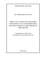 Đề tài nghiên cứu khoa học cấp Trường: Triết lý xử lý người chưa thành niên vi phạm pháp luật và sự thể hiện trong thực tiễn lập pháp của một số quốc gia trên thế giới