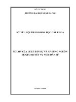 Kỷ yếu hội thảo khoa học cấp Trường: Nguồn của Luật Dân sự và áp dụng nguồn để giải quyết vụ việc dân sự