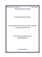Luận văn thạc sĩ Luật học: Thế chấp quyền sử dụng đất theo quy định của pháp luật Việt Nam