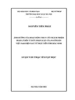 Luận văn thạc sĩ Luật học: Ảnh hưởng của hoạt động truy cứu trách nhiệm pháp lý đến ý thức pháp luật của người dân Việt Nam hiện nay từ thực tiễn tỉnh Bắc Ninh