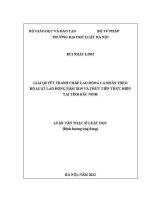 Luận văn thạc sĩ Luật học: Giải quyết tranh chấp lao động cá nhân theo Bộ luật Lao động năm 2019 và thực tiễn thực hiện tại tỉnh Bắc Ninh