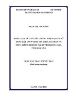 Luận văn thạc sĩ Luật học: Pháp luật về cấp giấy chứng nhận quyền sử dụng đất đối với hộ gia đình, cá nhân và thực tiễn thi hành tại huyện Krông Ana, tỉnh Đắk Lắk