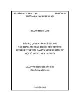 Luận văn thạc sĩ Luật học: Bảo hộ quyền tác giả đối với tác phẩm âm nhạc trong môi trường internet tại Việt Nam và kinh nghiệm từ mội số nước trên thế giới