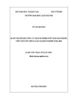 Luận văn thạc sĩ Luật học: Quản trị nội bộ công ty trách nhiệm hữu hạn hai thành viên trở lên theo Luật Doanh nghiệp năm 2020