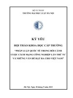Kỷ yếu hội thảo khoa học cấp Trường: Pháp luật quốc tế trong bối cảnh cuộc cách mạng công nghiệp lần thứ tư và những vấn đề đặt ra cho Việt Nam