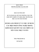 Đề tài sinh viên nghiên cứu khoa học: Hành lang pháp lý và việc áp dụng các biện pháp công nghệ trong kiểm soát quyền tác giả trên các nền tảng trực tuyến