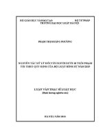 Luận văn thạc sĩ Luật học: Nguyên tắc xử lý đối với người dưới 18 tuổi phạm tội theo quy định của Bộ luật Hình sự năm 2015