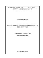 Luận văn thạc sĩ Luật học: Pháp luật về giá đất và thực tiễn áp dụng tại tỉnh Quảng Ninh