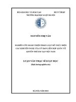 Luận văn thạc sĩ Luật học: Nghiên cứu hoàn thiện pháp luật để thực hiện các khuyến nghị của Uỷ ban Liên hợp quốc về quyền trẻ em tại Việt Nam