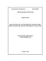Luận văn thạc sĩ Luật học: Thực thi công ước của Liên hợp quốc về chống tham nhũng tại Việt Nam - Một số vấn đề pháp lý và thực tiễn