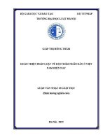 Luận văn thạc sĩ Luật học: Hoàn thiện pháp luật về Hội thẩm nhân dân ở Việt Nam hiện nay