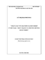 Luận văn thạc sĩ Luật học: Pháp luật về giải thể doanh nghiệp ở Việt Nam - Thực trạng và phương hướng hoàn thiện