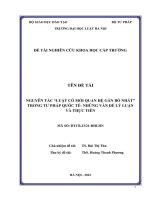 Đề tài nghiên cứu khoa học cấp Trường: Nguyên tắc 