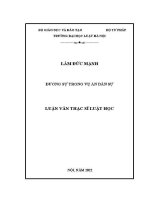 Luận văn thạc sĩ Luật học: Đương sự trong vụ án dân sự