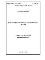 Luận văn thạc sĩ Luật học: Pháp luật về tuổi nghỉ hưu của người lao động ở Việt Nam