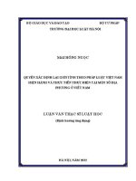 Luận văn thạc sĩ Luật học: Quyền xác định lại giới tính theo pháp luật Việt Nam hiện hành và thực tiễn thực hiện tại một số địa phương ở Việt Nam