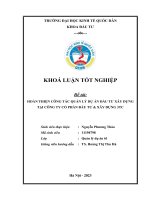 Khóa luận tốt nghiệp: Hoàn thiện công tác quản lý các dự án đầu tư xây dựng tại Công ty CP Đầu tư & Xây dựng 3TC