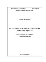 Luận văn thạc sĩ Luật học: Quản lý nhà nước về khu công nghiệp ở Việt Nam hiện nay