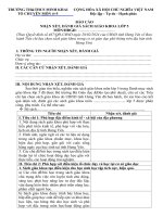 Mẫu phiếu nhận xét, đánh giá sgk lớp lớp 5