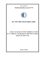 Kỷ yếu hội thảo khoa học cấp Trường: Cuộc cách mạng công nghiệp lần thứ tư và những vấn đề đặt ra đối với tư pháp quốc tế Việt Nam