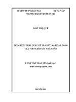 Luận văn thạc sĩ Luật học: Thực hiện pháp luật về tổ chức và hoạt động của Viện Kiểm sát nhân dân