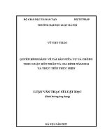 Luận văn thạc sĩ Luật học: Quyền bình đẳng về tài sản giữa vợ và chồng theo Luật Hôn nhân và gia đình năm 2014 và thực tiễn thực hiện