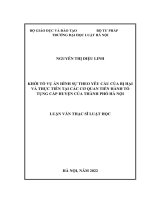 Luận văn thạc sĩ Luật học: Khởi tố vụ án hình sự theo yêu cầu của bị hại và thực tiễn tại các cơ quan tiến hành tố tụng cấp huyện của thành phố Hà Nội