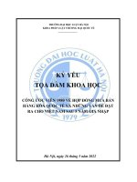 Kỷ yếu hội thảo khoa học cấp Khoa: Công ước Viên 1980 về Hợp đồng mua bán hàng hoá quốc tế và những vấn đề đặt ra cho Việt Nam sau 5 năm gia nhập