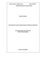 Luận văn thạc sĩ Luật học: Tội tham ô tài sản trong Bộ luật Hình sự năm 2015
