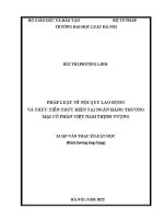 Luận văn thạc sĩ Luật học: Pháp luật về nội quy lao động và thực tiễn thực hiện tại Ngân hàng Thương mại Cổ phần Việt Nam Thịnh Vượng