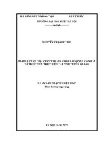 Luận văn thạc sĩ Luật học: Pháp luật về giải quyết tranh chấp lao động cá nhân và thực tiễn thực hiện tại tỉnh Tuyên Quang