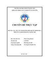 Chuyên đề thực tập: Các yếu tố ảnh hưởng đến quyết định mua nhà ở của khách hàng tại Hà Nội