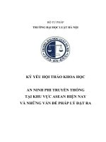 Kỷ yếu hội thảo khoa học cấp Khoa: An ninh phi truyền thống tại khu vực ASEAN hiện nay và những vấn đề pháp lý đặt ra