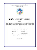 Khóa luận tốt nghiệp: Hoàn thiện công tác tham dự thầu xây lắp tại Công ty TNHH xây dựng công trình Nhật Vũ
