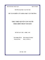 Đề tài nghiên cứu khoa học cấp Trường: Thực hiện quyền con người theo Hiến pháp năm 2013