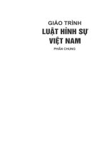 Giáo trình Luật Hình sự Việt Nam (Phần chung) - Trường Đại học Luật Hà Nội, Nguyễn Ngọc Hoà chủ biên, Trương Quang Vinh (Phần 1)