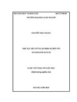 Luận văn thạc sĩ Luật học: Thủ tục xét xử vụ án hình sự đối với người dưới 18 tuổi