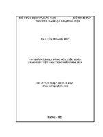 Luận văn thạc sĩ Luật học: Tổ chức và hoạt động của Kiểm toán nhà nước Việt Nam theo Hiến pháp 2013