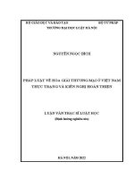 Luận văn thạc sĩ Luật học: Pháp luật về hoà giải thương mại ở Việt Nam - Thực trạng và kiến nghị hoàn thiện