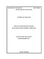 Luận văn thạc sĩ Luật học: Pháp luật môi trường trong hoạt động nông nghiệp ở Việt Nam