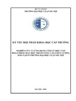 Kỷ yếu hội thảo khoa học cấp Trường: Nghiên cứu và ứng dụng tâm lý học vào hoạt động dạy học nhằm nâng cao chất lượng đào tạo ở Trường Đại học Luật Hà Nội