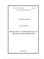 Luận án tiến sĩ hợp tác công   tư trong lĩnh vực y tế trên địa bàn thành phố hà nội